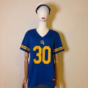 NFL Team Apparel Todd Gurley II LA Rams Jersey Women's Large Blue V-Neck